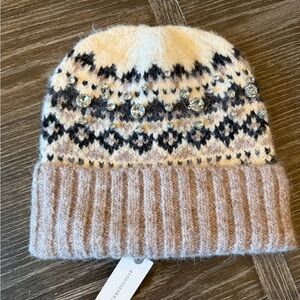 NWT Anthropologie Fair Isle Rhinestone Hat